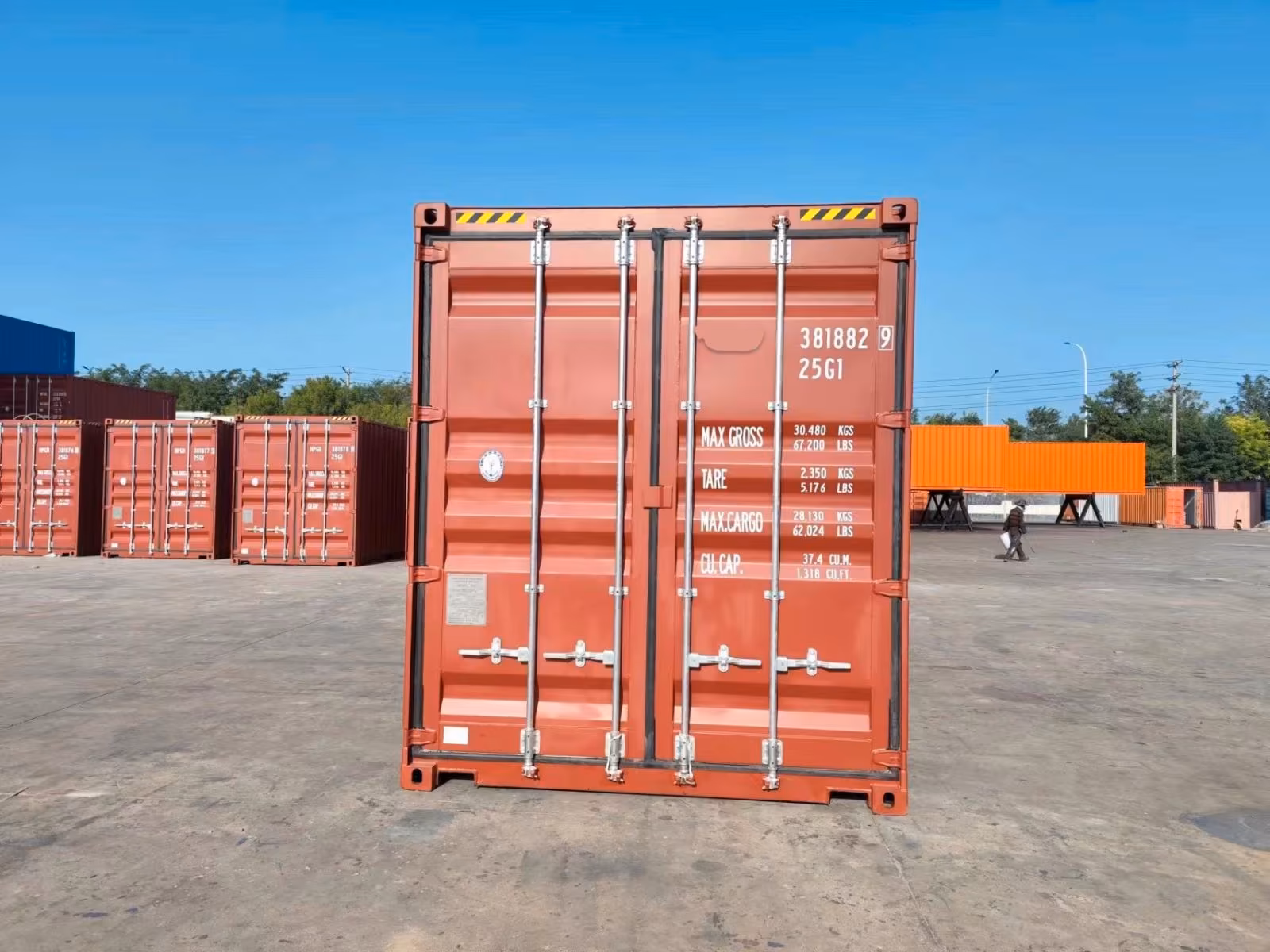 20ft High Cube One-Trip Shipping Container— Oxide Red