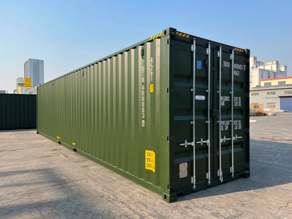 40ft One-Trip Green Shipping Container