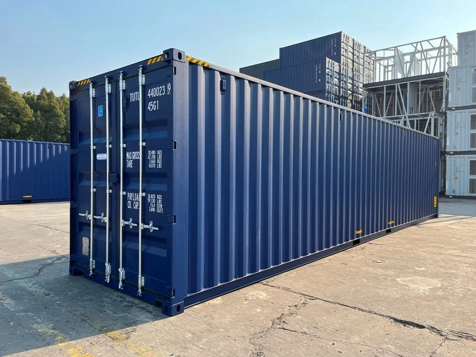 40ft One-Trip Shipping Container— Cobalt Blue